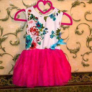 Boutique floral tank dress with tulle!